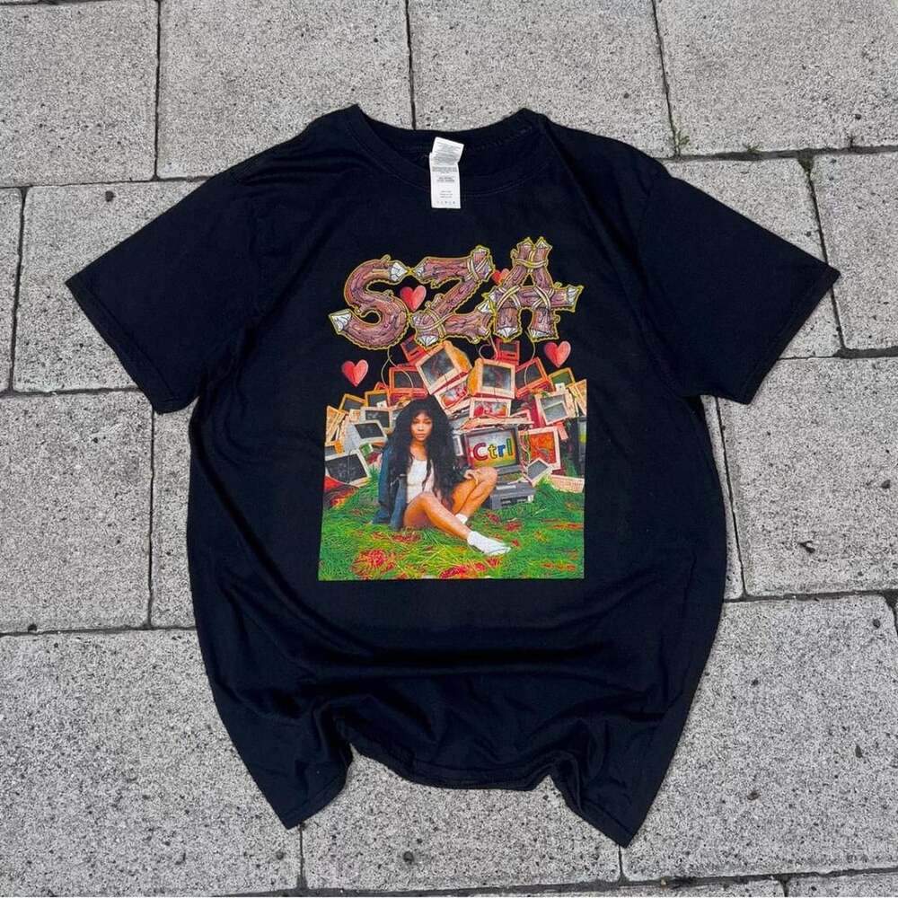 Retro Hip Hop SZA Ctrl Album Graphic T-Shirt Streetwear R&B Artist Tee